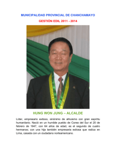 hung won jung – alcalde - municipalidad provincial de chanchamayo