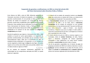 Suspensión de garantías y notificaciones a la ONU en virtud del