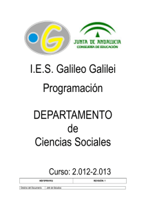 I.E.S. Galileo Galilei Programación DEPARTAMENTO de Ciencias