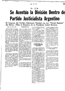Se Acentúa la División Dentro de Partido Justicialista Argentino
