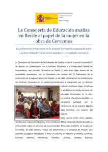 La Consejerí a de Educacio n analiza en Recife el papel de la mujer