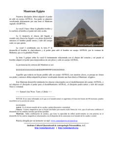 Mantram Egipto - Gnosis - Instituto Cultural Quetzalcóatl