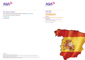 GCSE Spanish Specification Specification for first teaching in