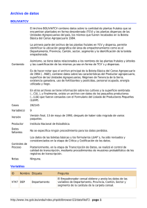 Archivo de datos - Instituto Nacional de Estadística de Bolivia