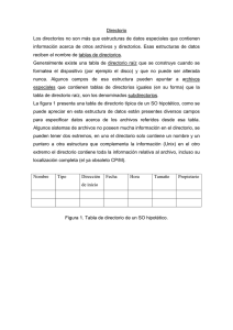 Directorio Los directorios no son más que estructuras de datos