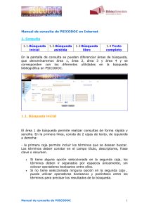 1 Manual de consulta de PSICODOC en Internet 1. Consulta 1.1
