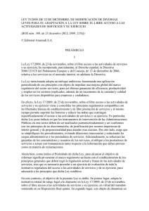 ley 25/2009, de 22 de diciembre, de modificación de diversas leyes