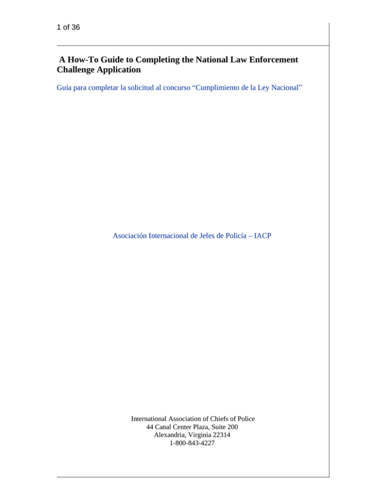 A HowTo Guide to Completing the National Law Enforcement