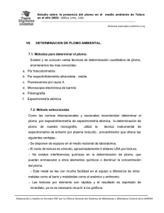 VII. DETERMINACION DE PLOMO AMBIENTAL. 7.1