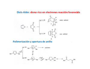 Diels-Alder. dieno rico en electrones reacción favorecida