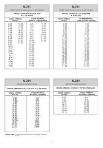 Time Tables for the lines of buses with stop in Mejorada del Campo.