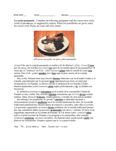 La cocina panameña. Complete the following paragraphs
