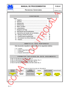 Manual de Procedimientos. Revisiones Gerenciales P-DG-01