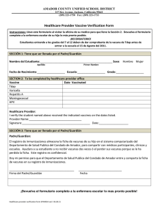 Healthcare Provider Vaccine Verification Form