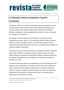 La Depresión desde la perspectiva Cognitivo Conductual