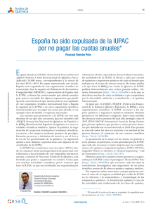 España ha sido expulsada de la IUPAC por no pagar las cuotas