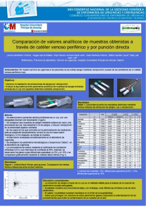 comparación de valores analíticos de muestras obtenidas a través