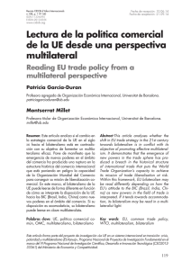 Lectura de la política comercial de la UE desde una perspectiva