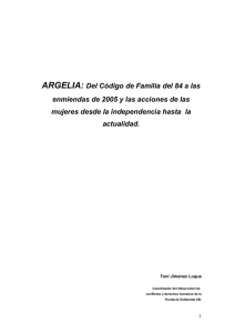 ARGELIA: Del Código de Familia del 84 a las enmiendas de 2005 y