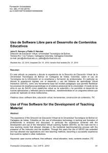 Uso de Software Libre para el Desarrollo de Contenidos Educativos
