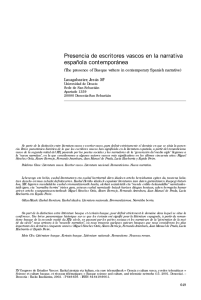 Presencia de escritores vascos en la narrativa española