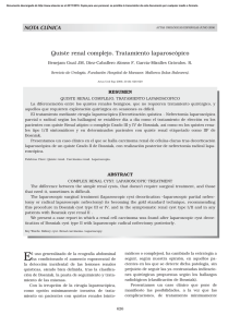 Quiste renal complejo. Tratamiento laparoscópico