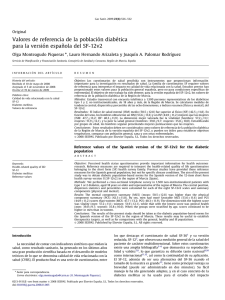 Valores de referencia de la población diabética para la versión