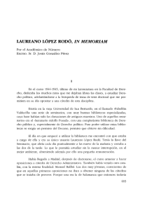 D. Laureano López Rodó: In Memoriam