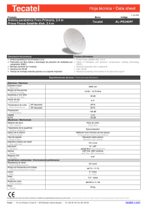 Antena parabólica Foco Primario, 2.4 m Prime Focus Satellite dish