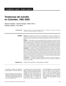 Tendencias del suicidio en Colombia, 1985–2002