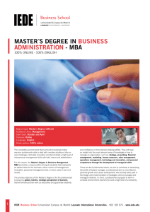 master´s degree in business administration - mba