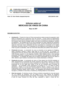 Informe sobre el MERCADO DE VINOS EN CHINA