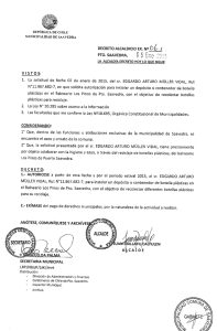 DECRETO ALCALDICIO ex. N&ordm; &Oacute;&eacute;- &iquest; PTO. SAAVEDRA, 85 fm &ordm;f&ldquo;f`f=&iacute;