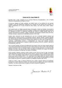 Carta de SS Juan Pablo II - Juventud y Familia Misionera