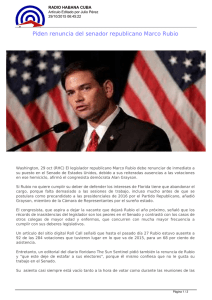 Piden renuncia del senador republicano Marco Rubio