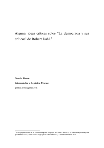 “La democracia y sus críticos” de Robert Dahl.1