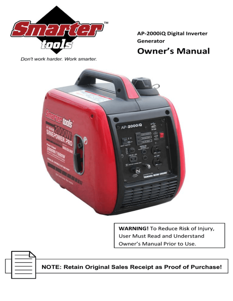 Owner`s Manual Smarter Tools