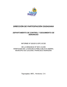 INFORME Nº 20-2012-dpc-DCSD - Tribunal Superior de Cuentas