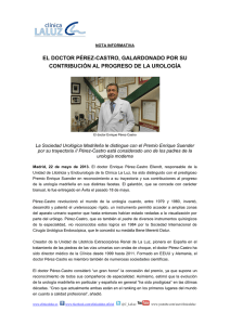 El doctor Pérez-Castro, galardonado por su contribución al progreso
