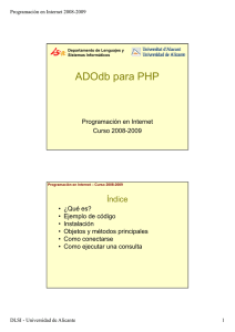 ADOdb para PHP - RUA - Universidad de Alicante