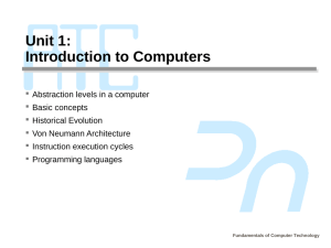 Unit 1. Introduction - Arquitectura y Tecnología de Computadores
