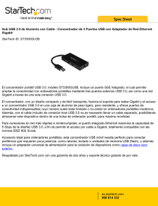 Hub USB 3.0 de Aluminio con Cable - Concentrador