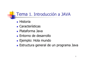 Tema 1. Introducción a JAVA - ingeniería de sistemas y automática