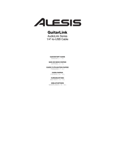 Alesis GuitarLink - Quickstart Guide - v1.2