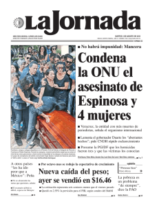 Condena la ONU el asesinato de Espinosa y 4 mujeres