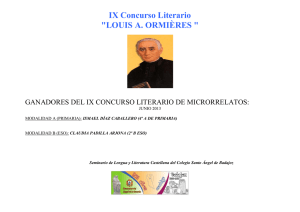 IX Concurso Literario "LOUIS A. ORMIÈRES "
