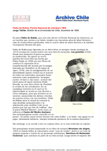 Pablo de Rokha, Premio Nacional de Literatura 1965