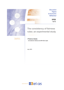 The consistency of fairness rules: an experimental study - ERI-CES