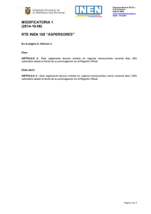 MODIFICATORIA 1 (2014-10-08) RTE INEN 108 “ASPERSORES”