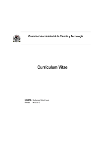 Comisión Interministerial de Ciencia y Tecnología Currículum Vitae